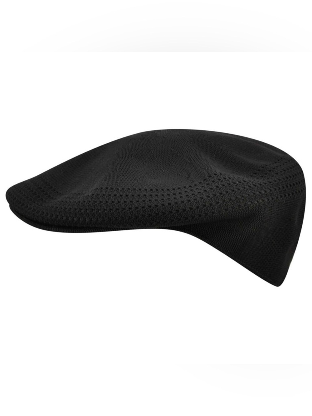 Kangol Black Ventair Knit Flat Cap Size XL